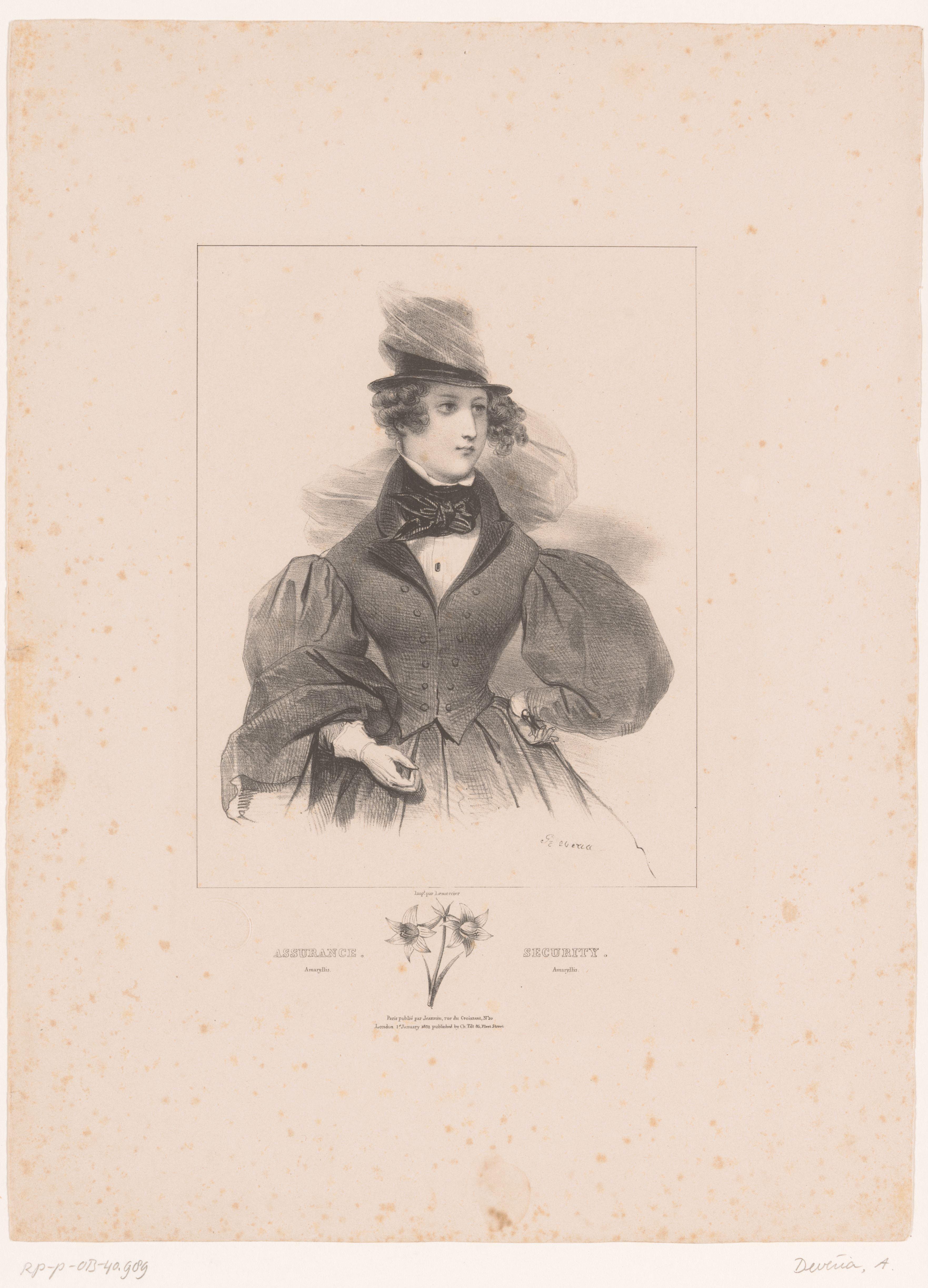 Amaryllis en vertrouwen by Achille Devéria