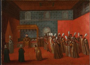 Ambassadeur Cornelis Calkoen op audiëntie bij sultan Ahmed III