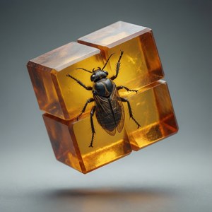 Amber Fossil Block