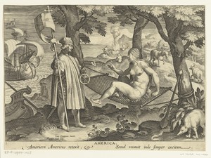 Amerigo Vespucci zet voet aan wal in Amerika
