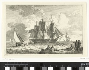 Amerikaans schip op onrustig water