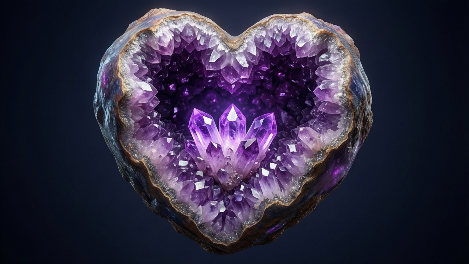 Amethyst Geode Heart by Wallpapers.art Studio