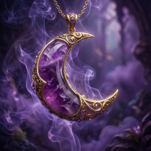 Amethyst Moon Pendant