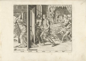 Amnon stuurt Tamar het huis uit