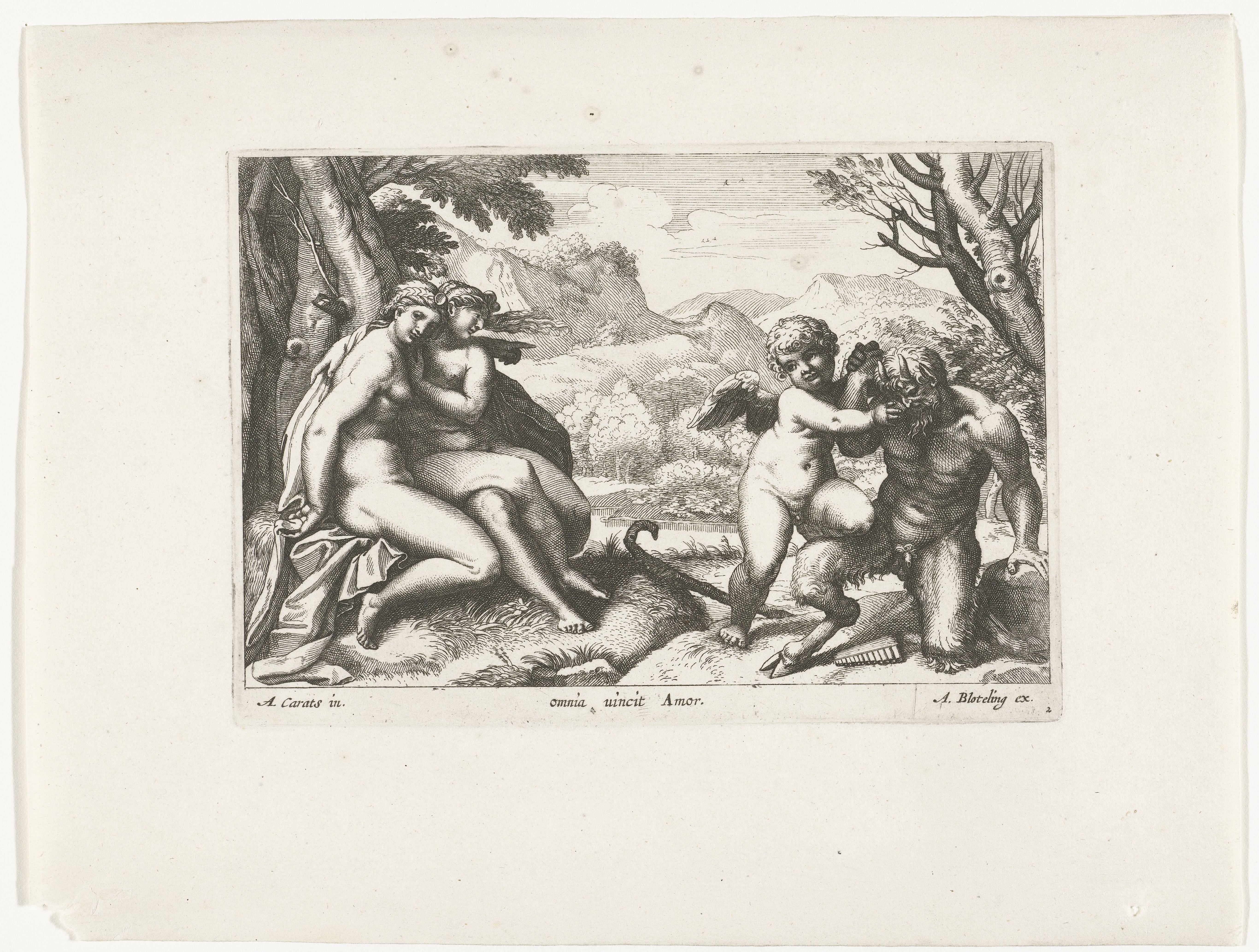Amor overwint Pan by Abraham Bloteling