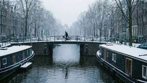Amsterdam Canal in Snow