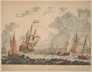 Amsterdam, Ships at the IJ on Choppy Water