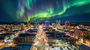 Anchorage Aurora Cityscape