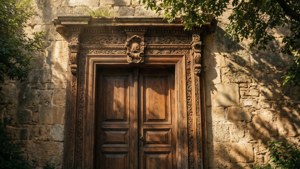 Ancient Carved Wooden Frame