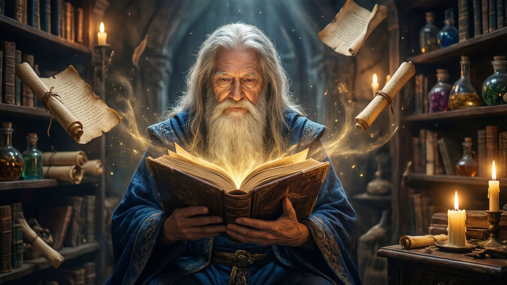 Ancient Mystic Library by Wallpapers.art Studio