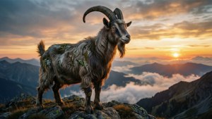Ancient Stone Goat