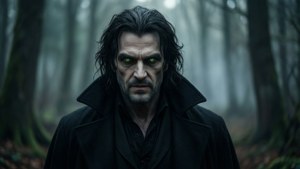 Ancient Vampire in Misty Forest
