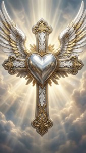 Angelic Chrome Heart Wings