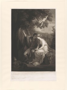 Angelica en Medoro zittend in een landschap