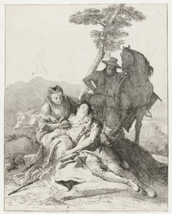 Angelica geneest de wond van Medoro