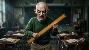 Angry Baldi in Dark Classroom