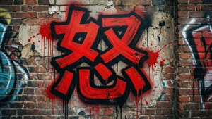 Angry Graffiti Kanji
