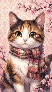 Anime Calico with Scarf