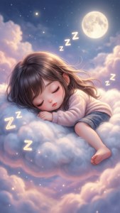 Anime Girl Cloud Sleep