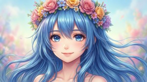 Anime Girl Flower Crown