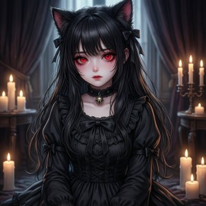 Anime Goth Cat Girl