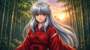 Anime Maiden in Bamboo