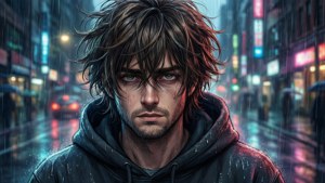 Anime Rain Scene