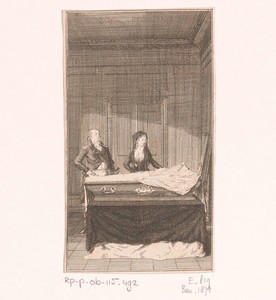 Anne Howe en Oberst Morden rouwen bij het lichaam van Clarissa