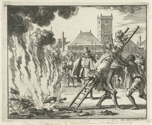 Anneken Hendriks, op een ladder gebonden, te Amsterdam verbrand, 1571