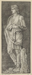 Antiek beeld van geklede man