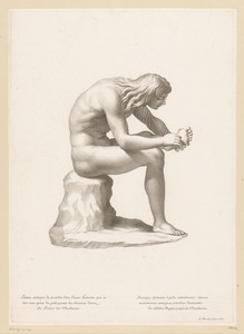 Antiek standbeeld van een jongen met een doorn in de voet (Spinario)