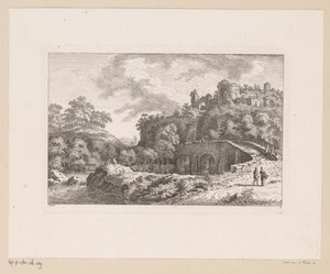 Antieke burcht op een bergtop aan een rivier