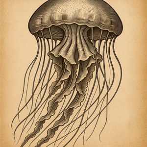 Antique Jellyfish Print