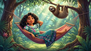 Antonio in Hammock with Sloth