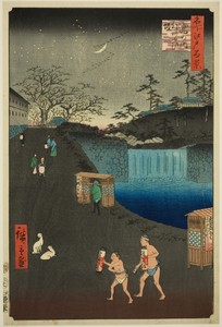 Aoi Slope, Outside Tora Gate (Toranomon-soto Aoizaka), from the series "One Hundred Famous Views of Edo (Meisho Edo hyakkei)"