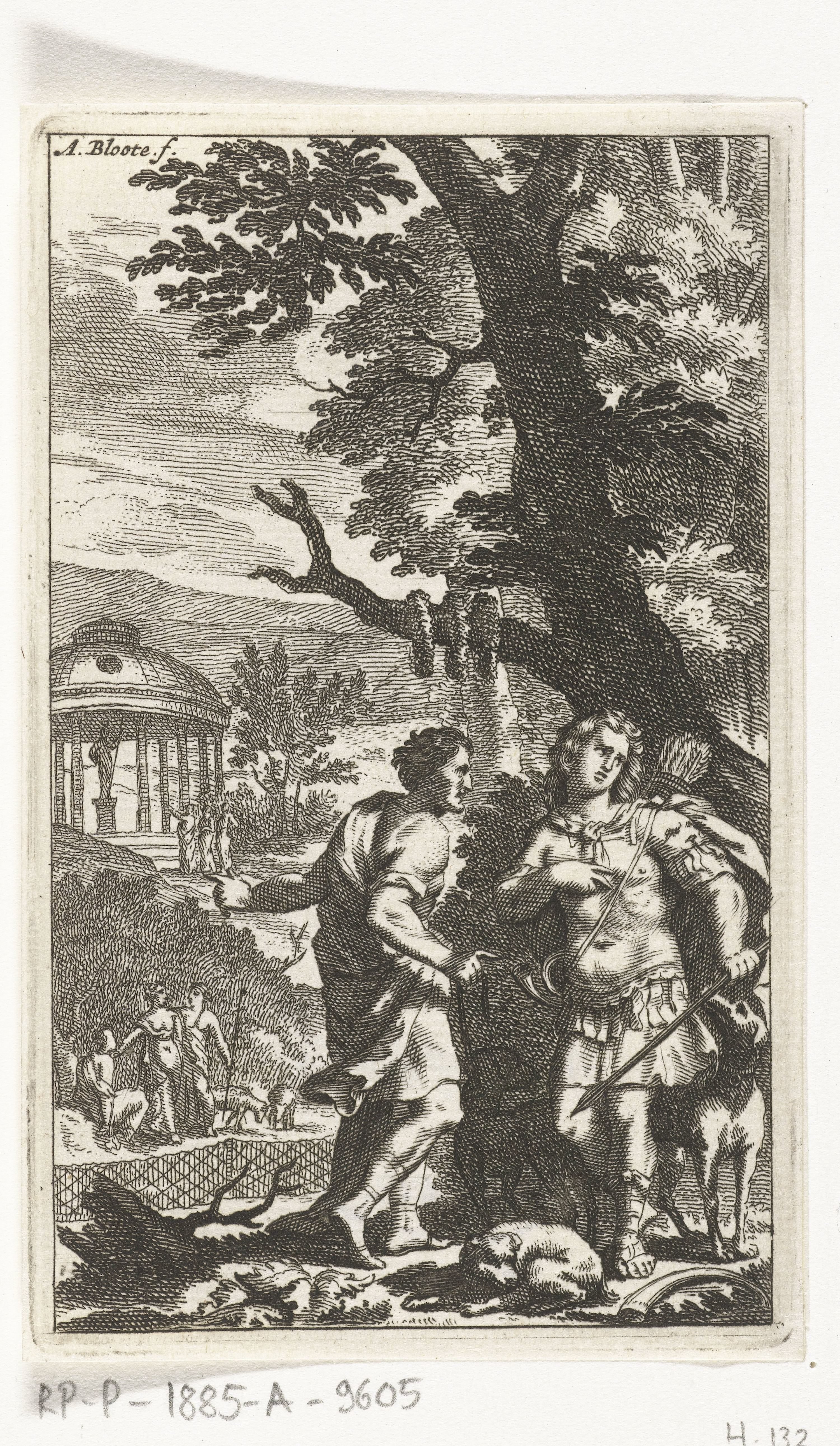 Apollo en een herder by Abraham Bloteling