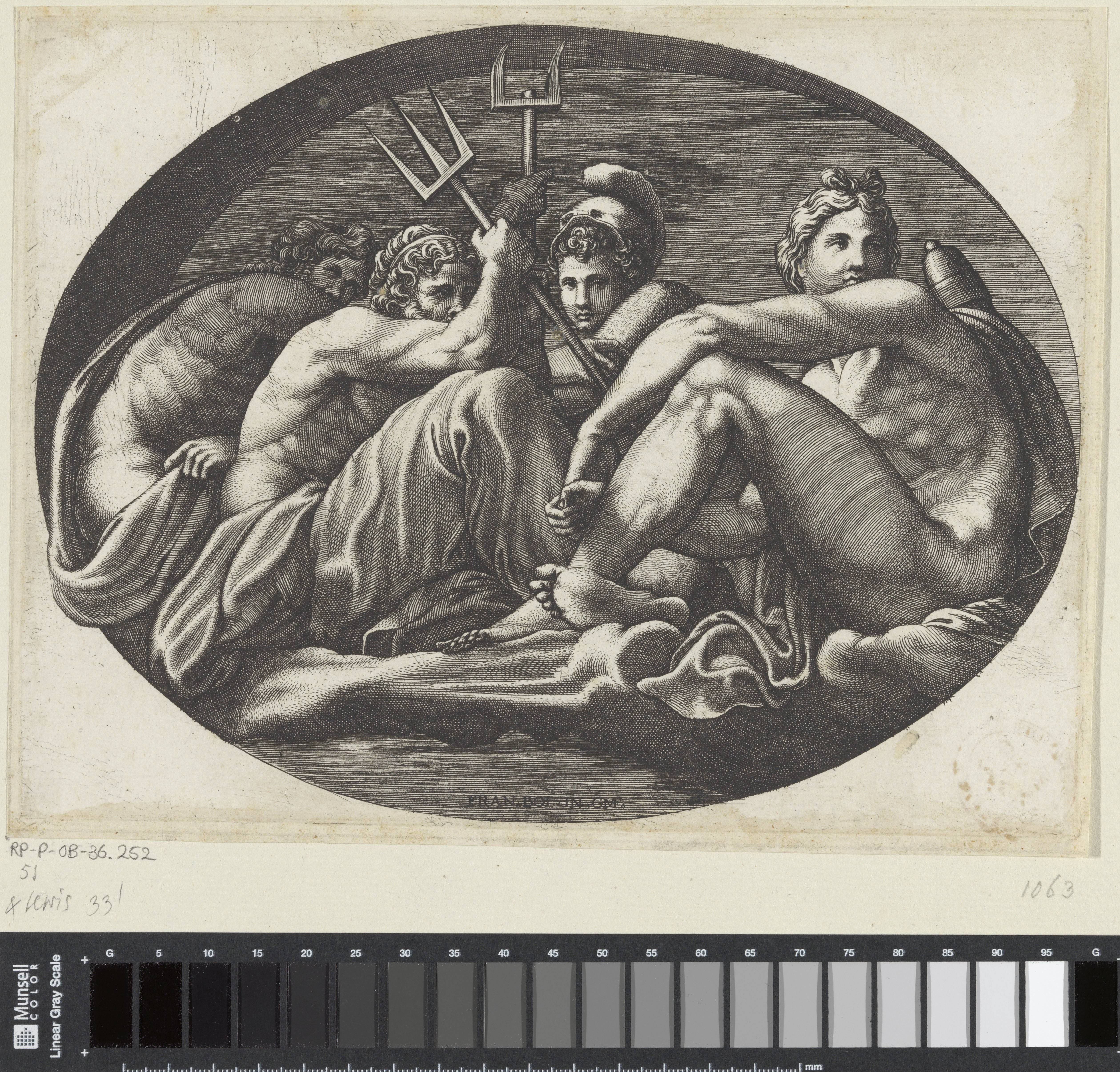 Apollo, Neptunus, Pluto en Minerva by Giorgio Ghisi