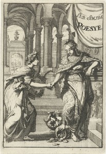 Apollo schudt de hand van een jonge vrouw