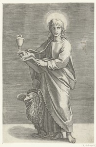 Apostel Johannes de Evangelist met miskelk en adelaar