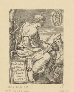 Apostel Johannes schrijft het evangelie