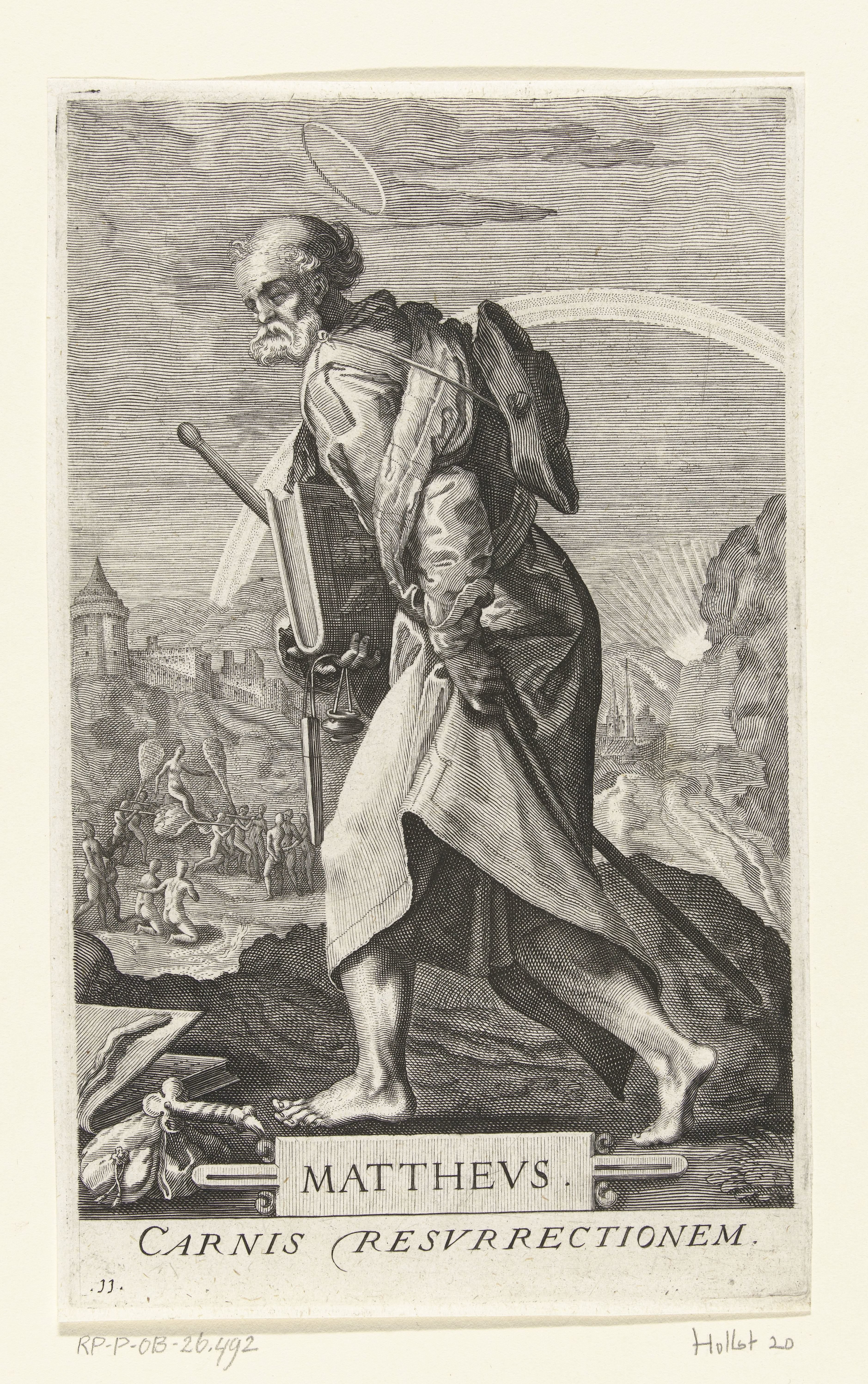 Apostel Mattheus als pelgrim by Johan Barra