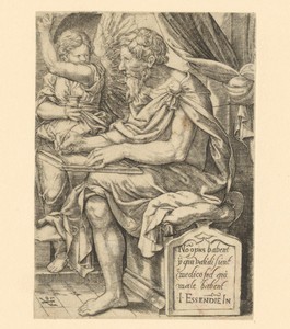 Apostel Mattheüs schrijft het evangelie