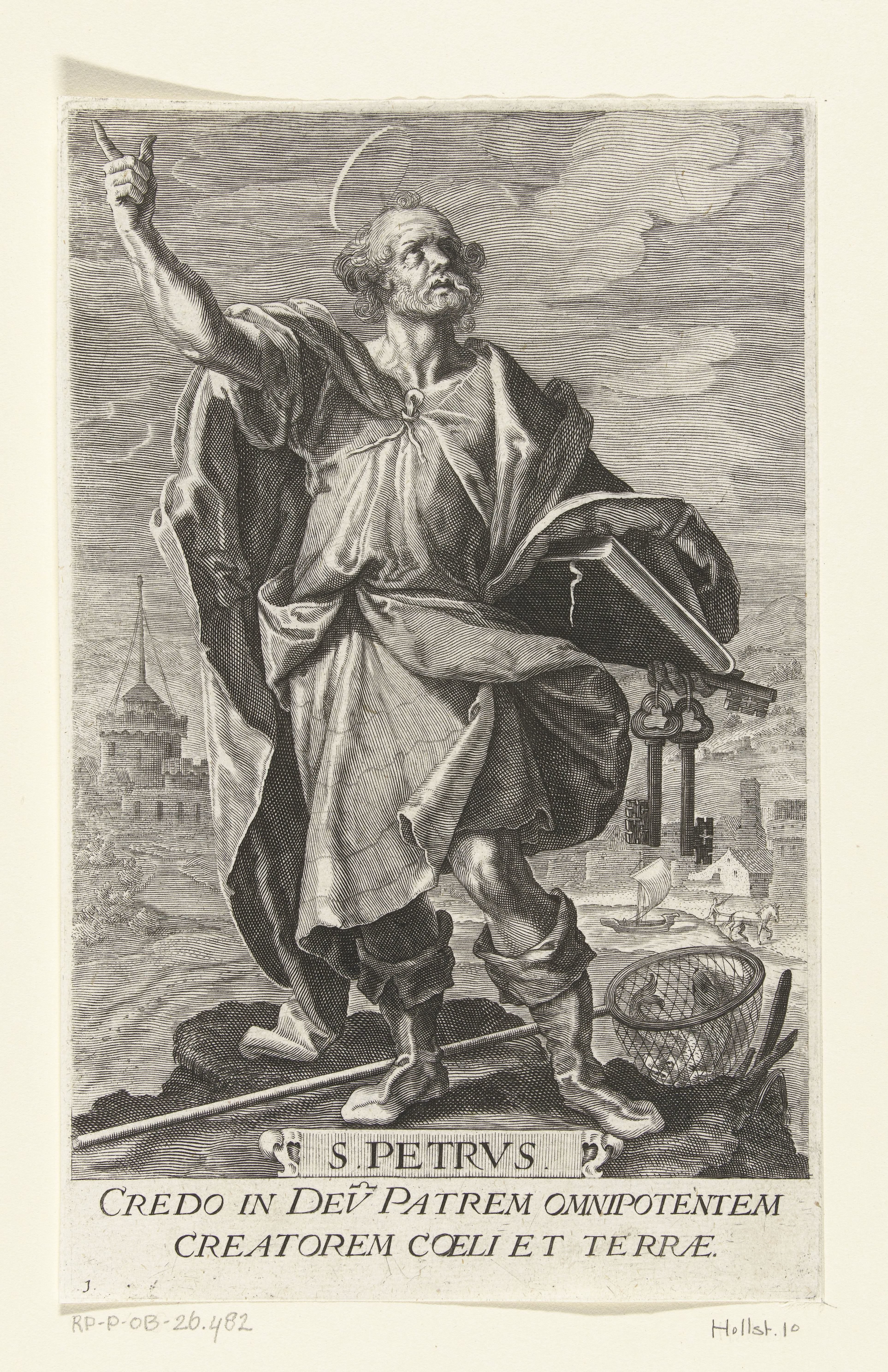 Apostel Petrus met sleutels by Johan Barra