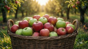 Apple Basket in Orchard
