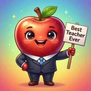 Apple Mascot Sign