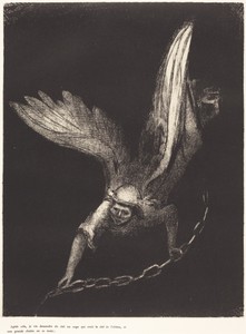 Apres cela je vis descendre du ciel un ange qui avait la clef de l'abime, et une grande chaine en sa main (And I saw an angel come down from heaven, having the key of the bottomless pit and a great chain in his hand)
