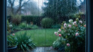 April Rain on Window