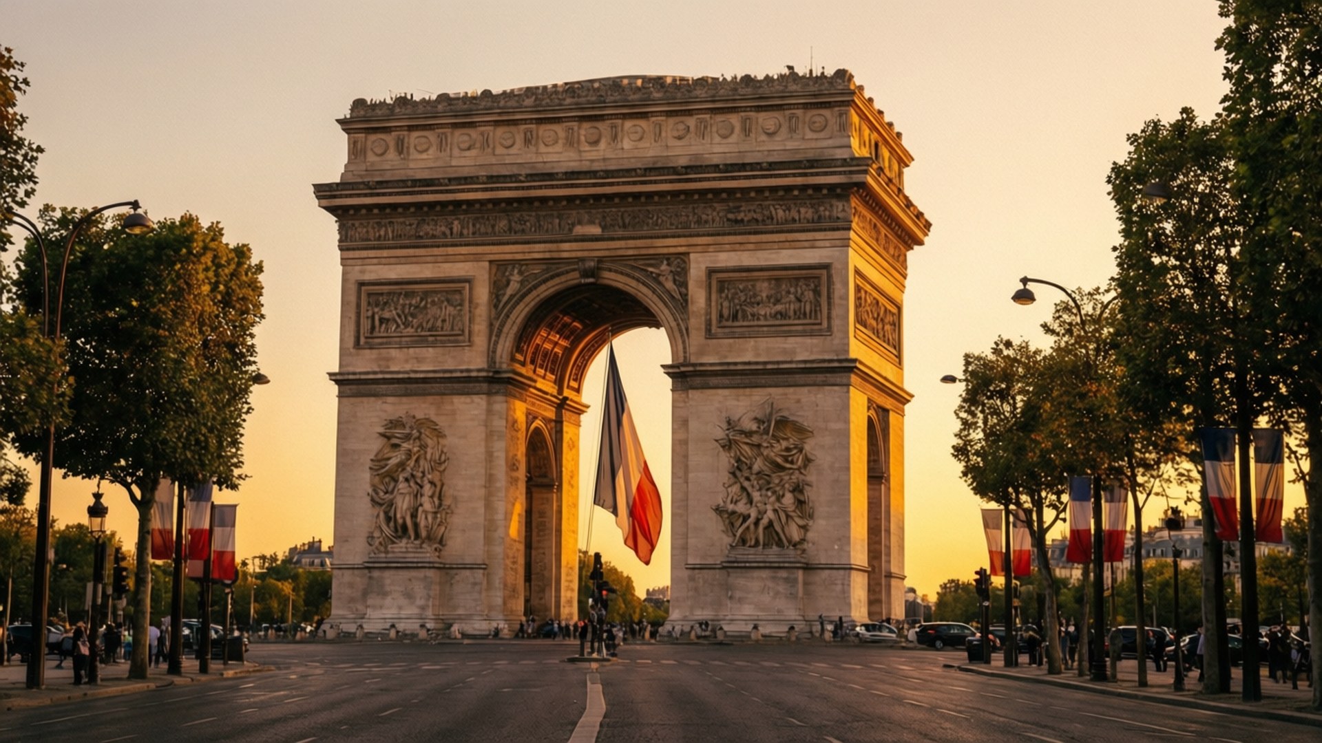 Arc de Triomphe Golden Hour by Wallpapers.art Studio
