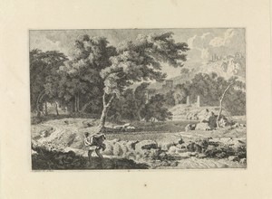Arcadisch landschap in een storm