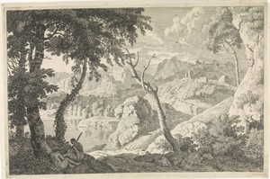 Arcadisch landschap met twee herders